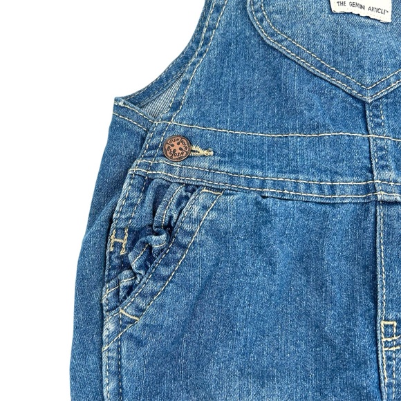 NWT OshKosh B’gosh Knit Denim Heart Pocket Overalls  Baby Girls Size 12M - Picture 5 of 12
